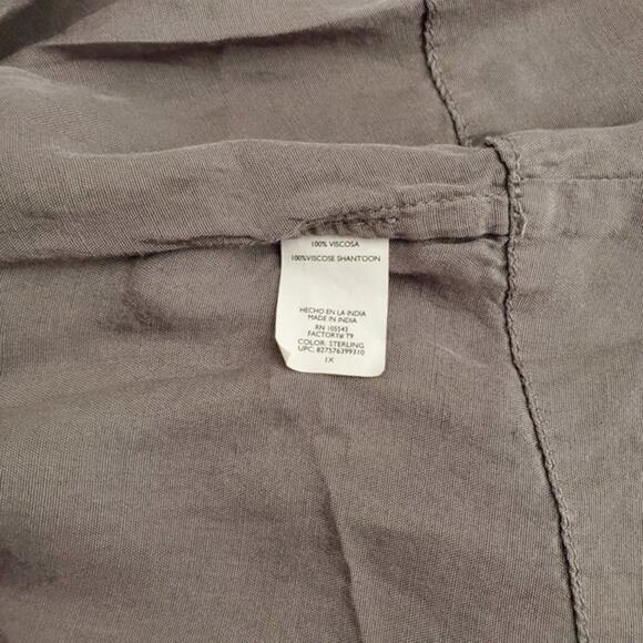 Daisy Fuentes Metallic Embellished Jewel Square Neck Blouse 1X - Picture 5 of 7